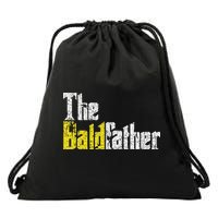 The Baldfather Funny Birthday For Bald Drawstring Bag