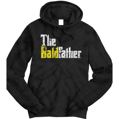 The Baldfather Funny Birthday For Bald Tie Dye Hoodie