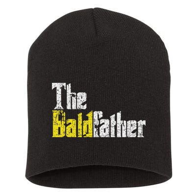 The Baldfather Funny Birthday For Bald Short Acrylic Beanie