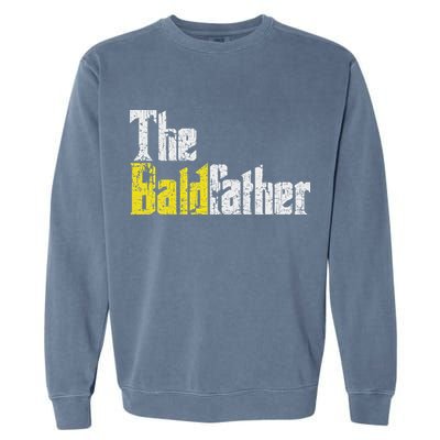 The Baldfather Funny Birthday For Bald Garment-Dyed Sweatshirt