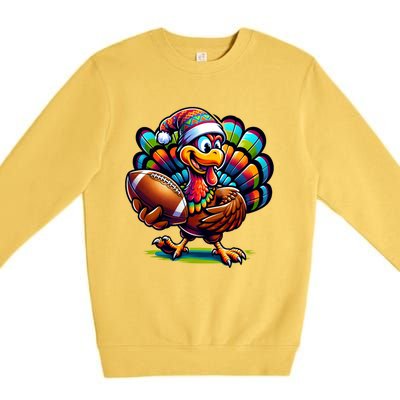 Turkey Bowl Family Football Game Thanksgiving Quarterback Gift Premium Crewneck Sweatshirt