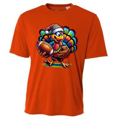 Turkey Bowl Family Football Game Thanksgiving Quarterback Gift Cooling Performance Crew T-Shirt