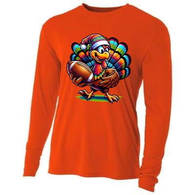 Turkey Bowl Family Football Game Thanksgiving Quarterback Gift Cooling Performance Long Sleeve Crew