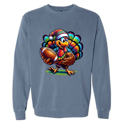 Turkey Bowl Family Football Game Thanksgiving Quarterback Gift Garment-Dyed Sweatshirt