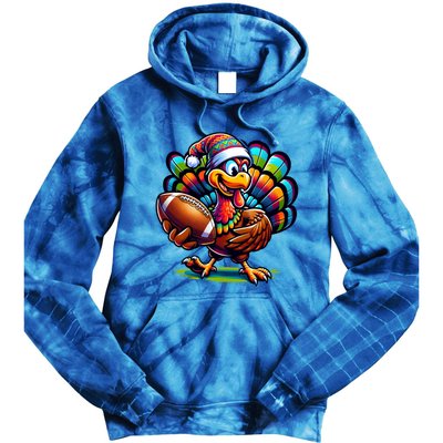 Turkey Bowl Family Football Game Thanksgiving Quarterback Gift Tie Dye Hoodie