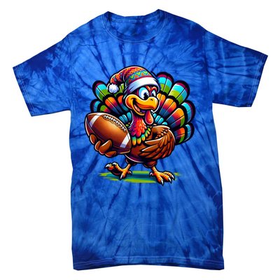 Turkey Bowl Family Football Game Thanksgiving Quarterback Gift Tie-Dye T-Shirt