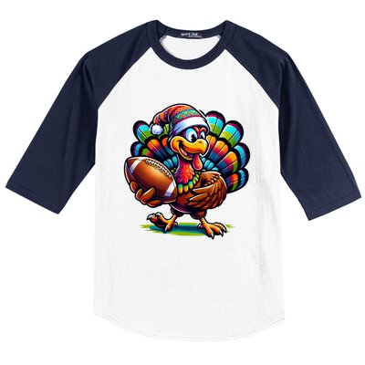 Turkey Bowl Family Football Game Thanksgiving Quarterback Gift Baseball Sleeve Shirt