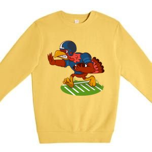 Turkey Bowl Football Player Family Thanksgiving Game Meme Gift Premium Crewneck Sweatshirt