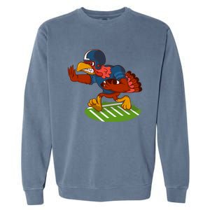 Turkey Bowl Football Player Family Thanksgiving Game Meme Gift Garment-Dyed Sweatshirt