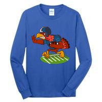 Turkey Bowl Football Player Family Thanksgiving Game Meme Gift Tall Long Sleeve T-Shirt