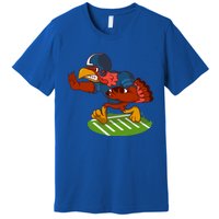 Turkey Bowl Football Player Family Thanksgiving Game Meme Gift Premium T-Shirt