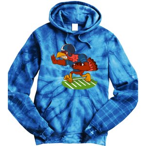 Turkey Bowl Football Player Family Thanksgiving Game Meme Gift Tie Dye Hoodie