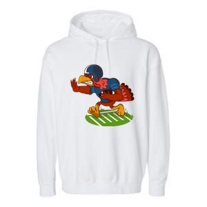 Turkey Bowl Football Player Family Thanksgiving Game Meme Gift Garment-Dyed Fleece Hoodie