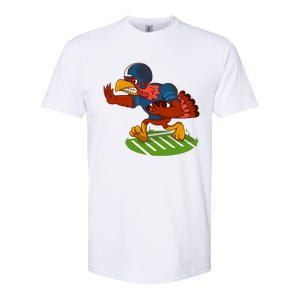 Turkey Bowl Football Player Family Thanksgiving Game Meme Gift Softstyle CVC T-Shirt