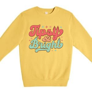 Tipsy & Bright Festive Graphic Premium Crewneck Sweatshirt