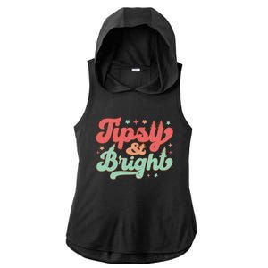 Tipsy & Bright Festive Graphic Ladies PosiCharge Tri-Blend Wicking Draft Hoodie Tank