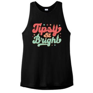 Tipsy & Bright Festive Graphic Ladies PosiCharge Tri-Blend Wicking Tank