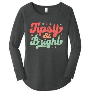 Tipsy & Bright Festive Graphic Women's Perfect Tri Tunic Long Sleeve Shirt