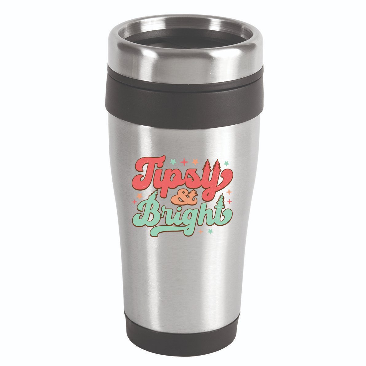 Tipsy & Bright Festive Graphic 16oz Travel Tumbler