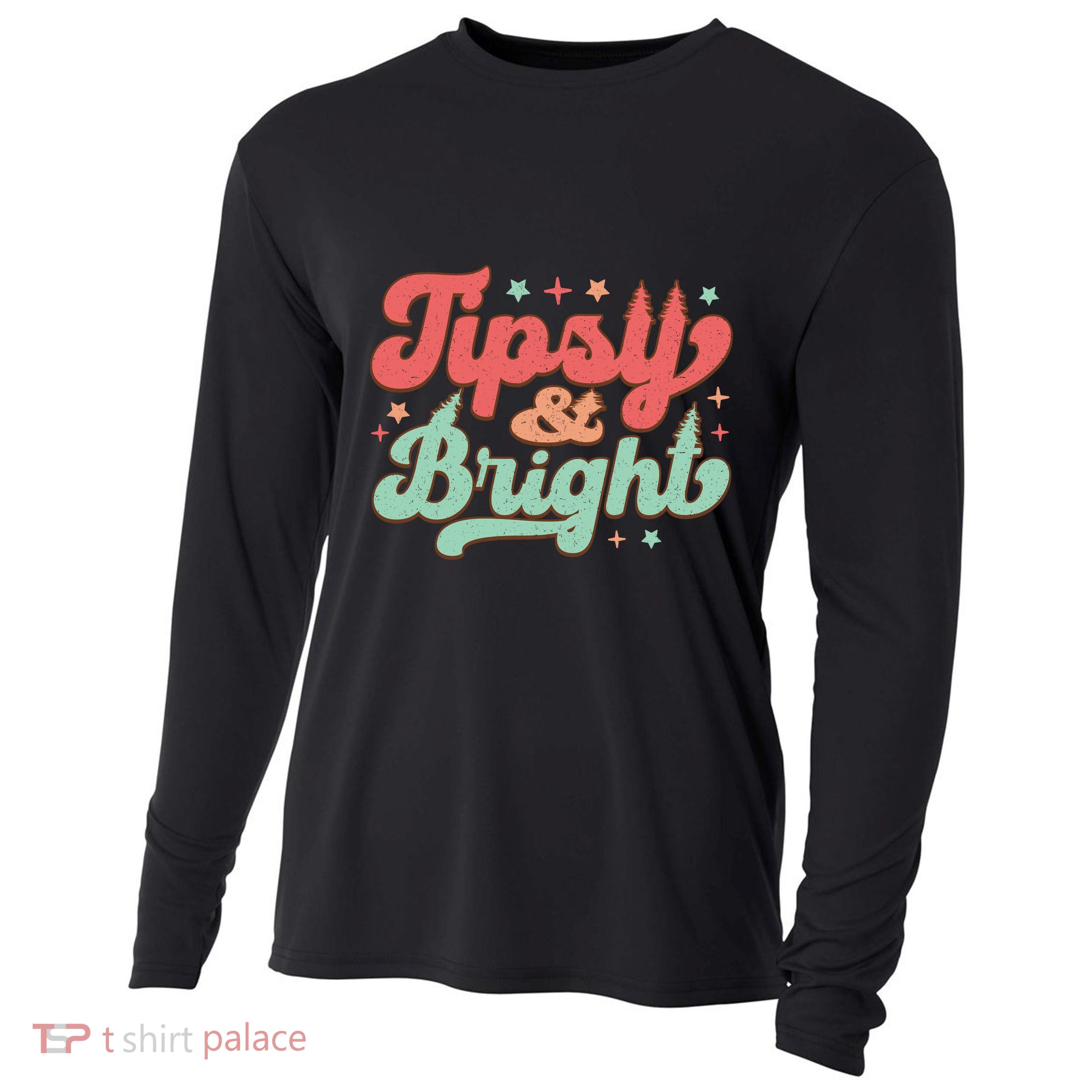 Tipsy & Bright Festive Graphic Cooling Performance Long Sleeve Crew