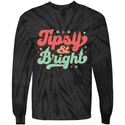 Tipsy & Bright Festive Graphic Tie-Dye Long Sleeve Shirt