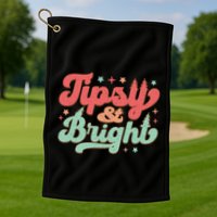 Tipsy & Bright Festive Graphic Golf Towel
