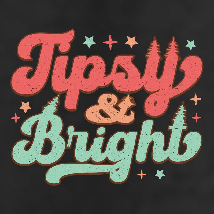 Tipsy & Bright Festive Graphic Golf Towel