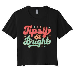 Tipsy & Bright Festive Graphic Women's Crop Top Tee