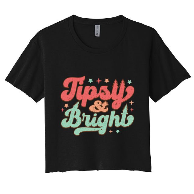 Tipsy & Bright Festive Graphic Crop Top