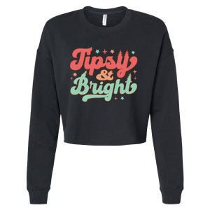 Tipsy & Bright Festive Graphic Cropped Pullover Crew