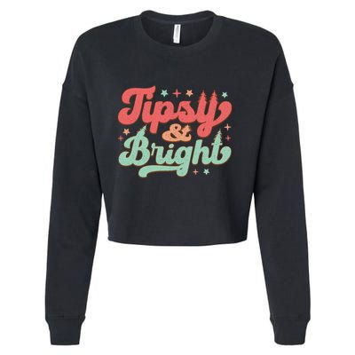 Tipsy & Bright Festive Graphic Cropped Pullover Crew