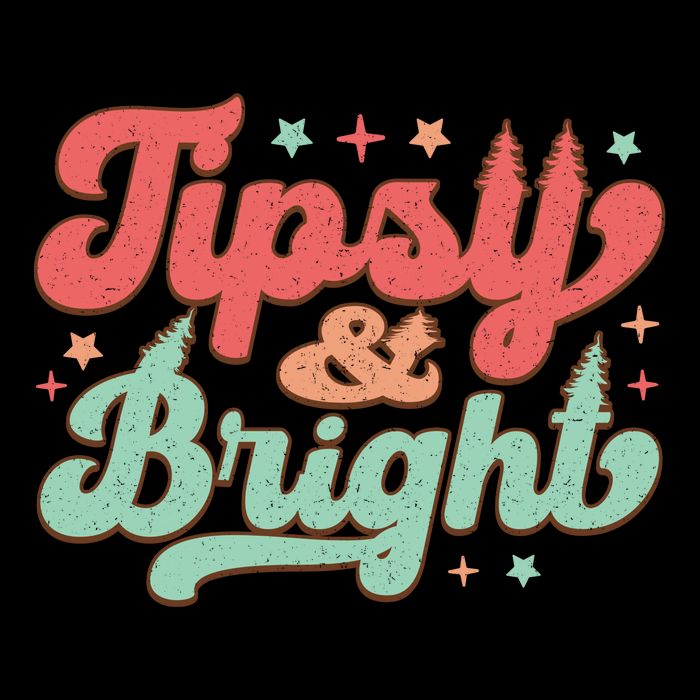 Tipsy & Bright Festive Graphic Cropped Pullover Crew