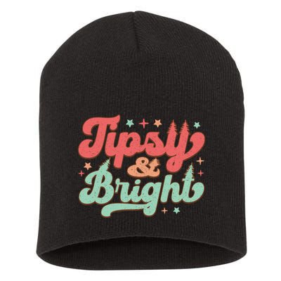 Tipsy & Bright Festive Graphic Short Acrylic Beanie