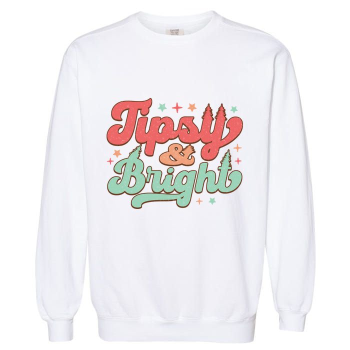 Tipsy & Bright Festive Graphic Garment-Dyed Sweatshirt