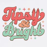 Tipsy & Bright Festive Graphic Garment-Dyed Sweatshirt