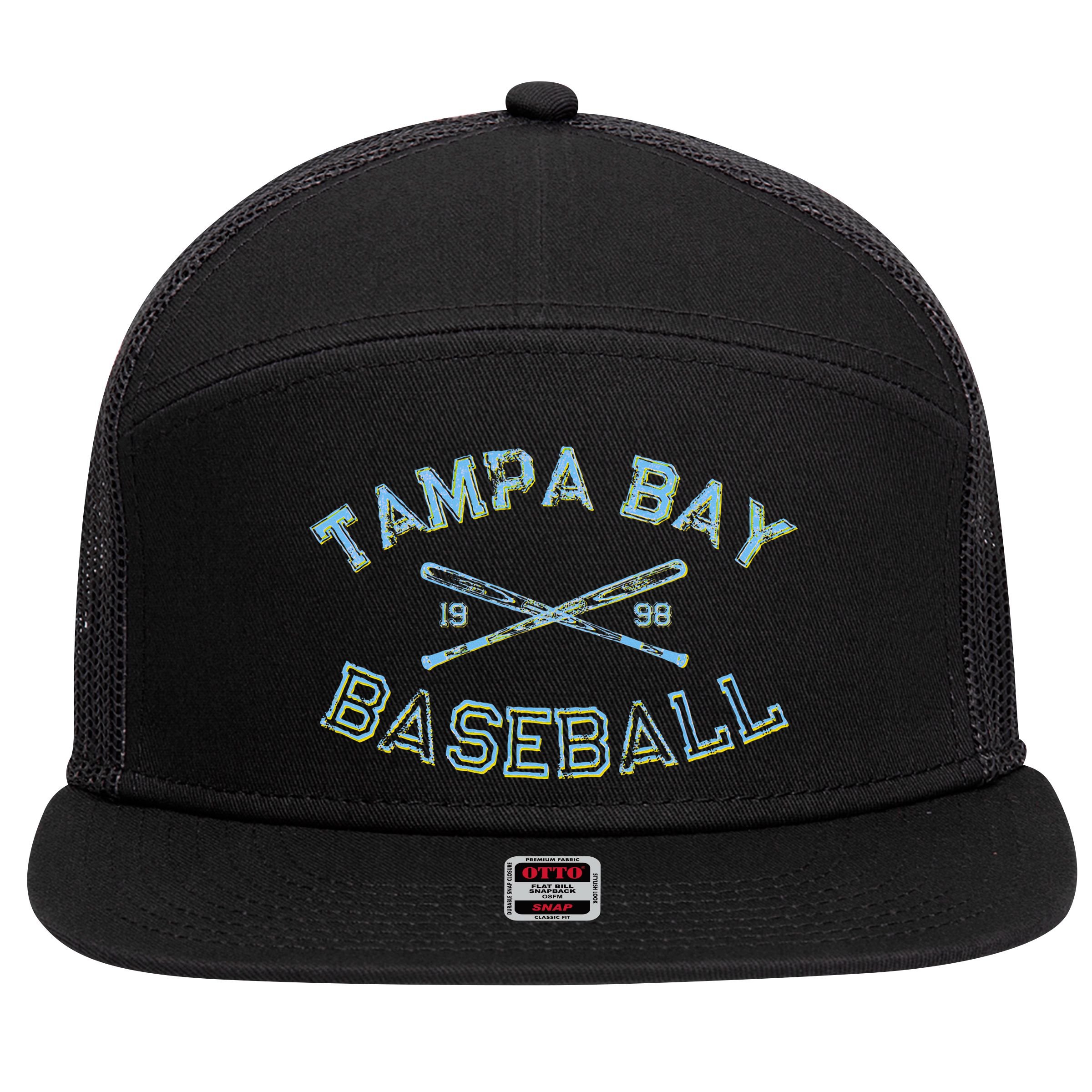 Tampa Bay Florida Baseball Fan 7 Panel Mesh Trucker Snapback Hat