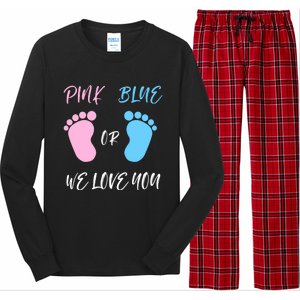 Team Boy Girl Gender Reveal Gift Long Sleeve Pajama Set