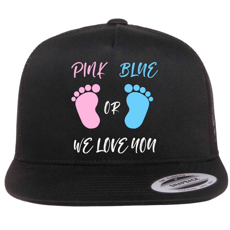 Team Boy Girl Gender Reveal Gift Flat Bill Trucker Hat