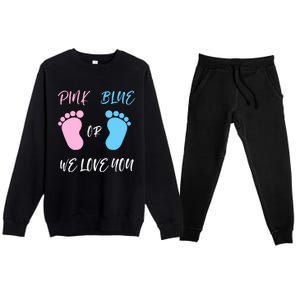 Team Boy Girl Gender Reveal Gift Premium Crewneck Sweatsuit Set