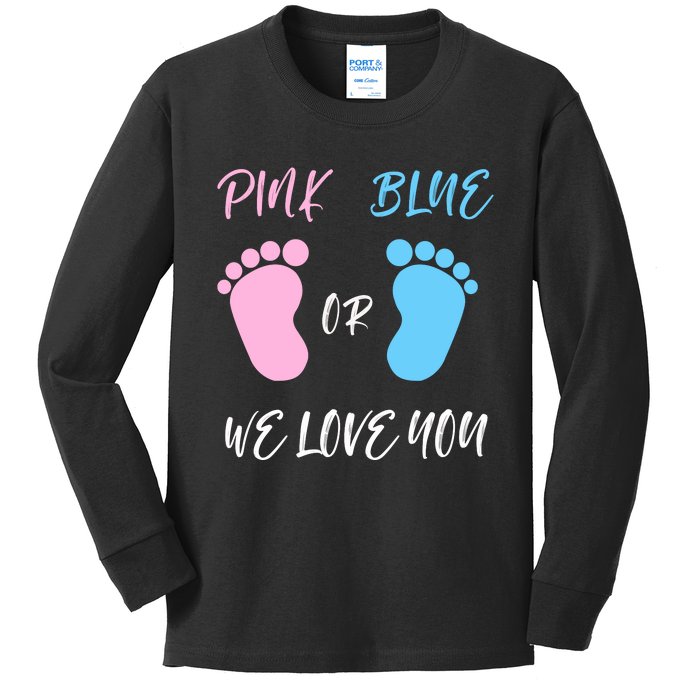 Team Boy Girl Gender Reveal Gift Kids Long Sleeve Shirt