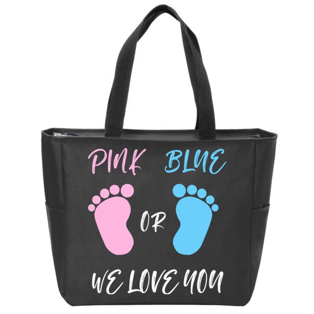 Team Boy Girl Gender Reveal Gift Zip Tote Bag