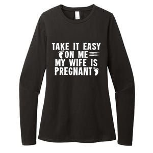 To Be Gender Reveal Take It Easy On Me My Wife Is Pregnant Gift Womens CVC Long Sleeve Shirt