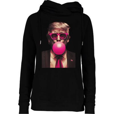 Trump Bubble Gum Womens Funnel Neck Pullover Hood