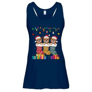 Three Brussels Griffon Dog In Sock Funny Xmas Ladies Essential Flowy Tank