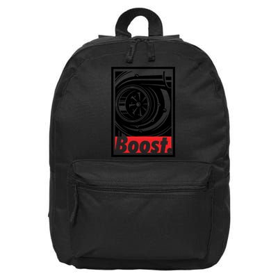Turbo Boost Gift For Racing And Drift Car Lovers Gift 16 in Basic Backpack