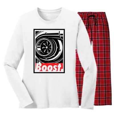 Turbo Boost Gift For Racing And Drift Car Lovers Gift Women's Long Sleeve Flannel Pajama Set 