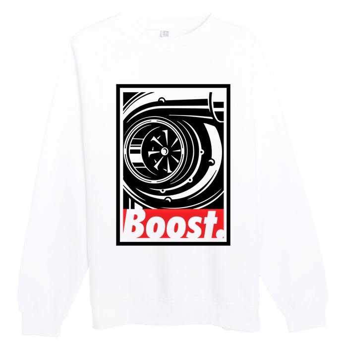 Turbo Boost Gift For Racing And Drift Car Lovers Gift Premium Crewneck Sweatshirt