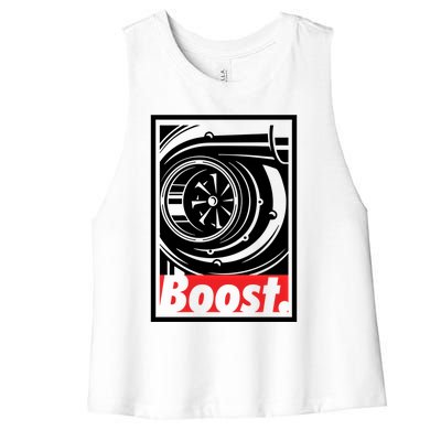 Turbo Boost Gift For Racing And Drift Car Lovers Gift Women's Racerback Cropped Tank