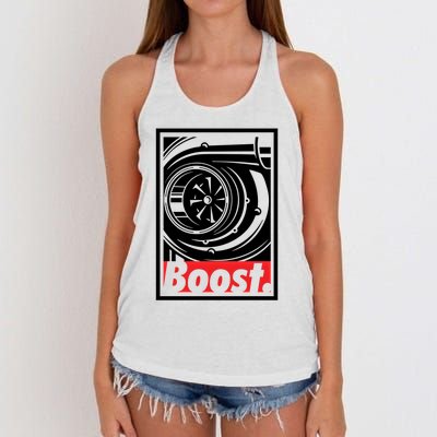 Turbo Boost Gift For Racing And Drift Car Lovers Gift Women's Knotted Racerback Tank