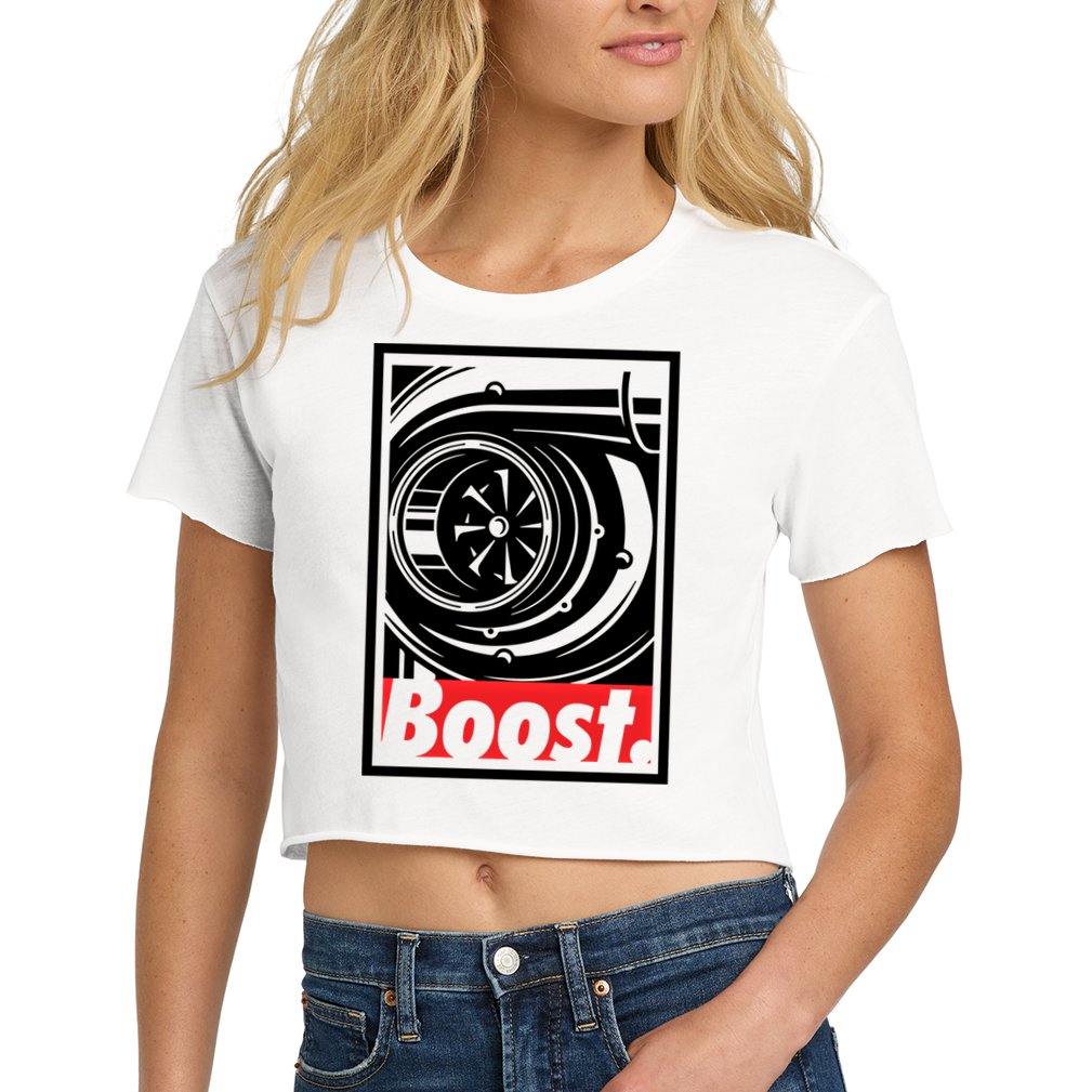 Turbo Boost Gift For Racing And Drift Car Lovers Gift Women's Crop Top Tee